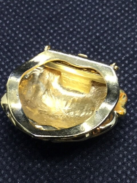 Vintage Gold Tone Ornate etruscan Scarf Clip