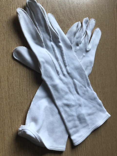 S M size 6.5 white structured vintage gloves short mid length Vintage