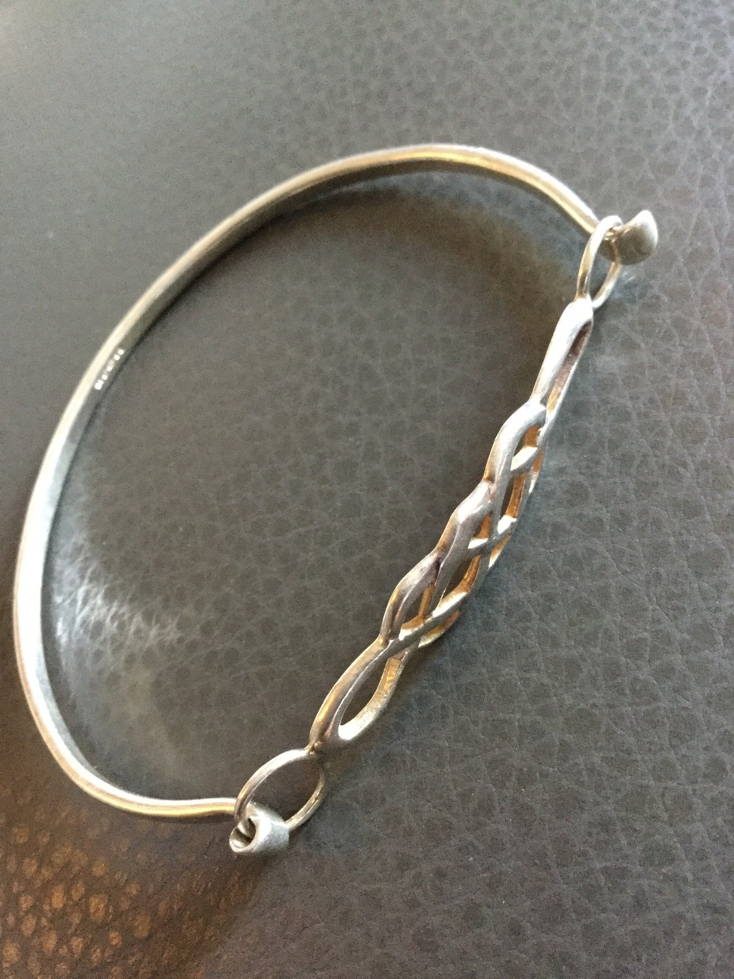 Petite or girls 925 Silver small bangle bracelet Mackintosh style