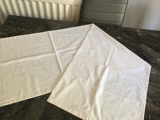 Giant single wide plain white cotton pillowcase bolster