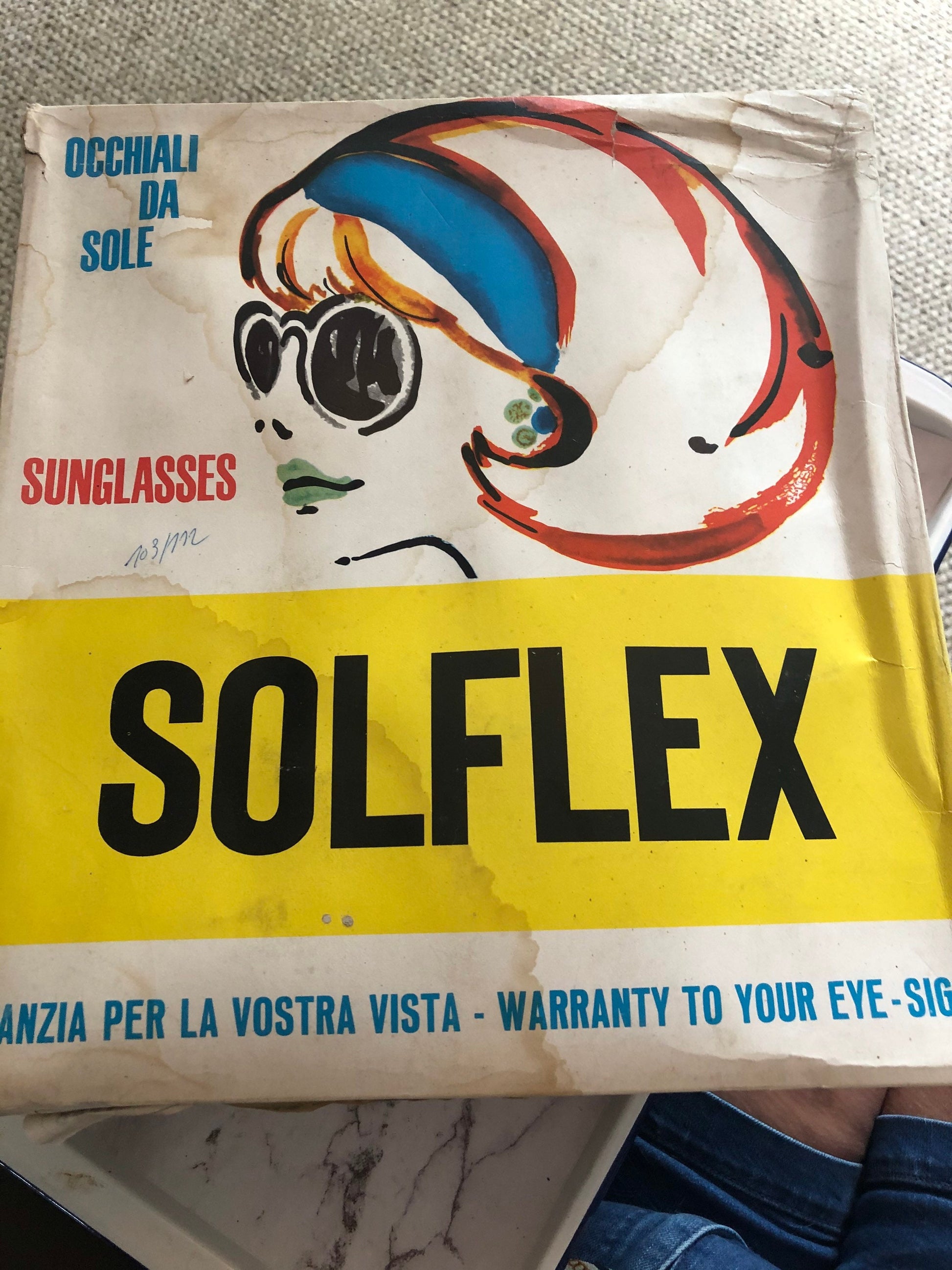 True vintage retro 1960s SOLFLEX Italy children’s Khaki olive GREEN sunglasses