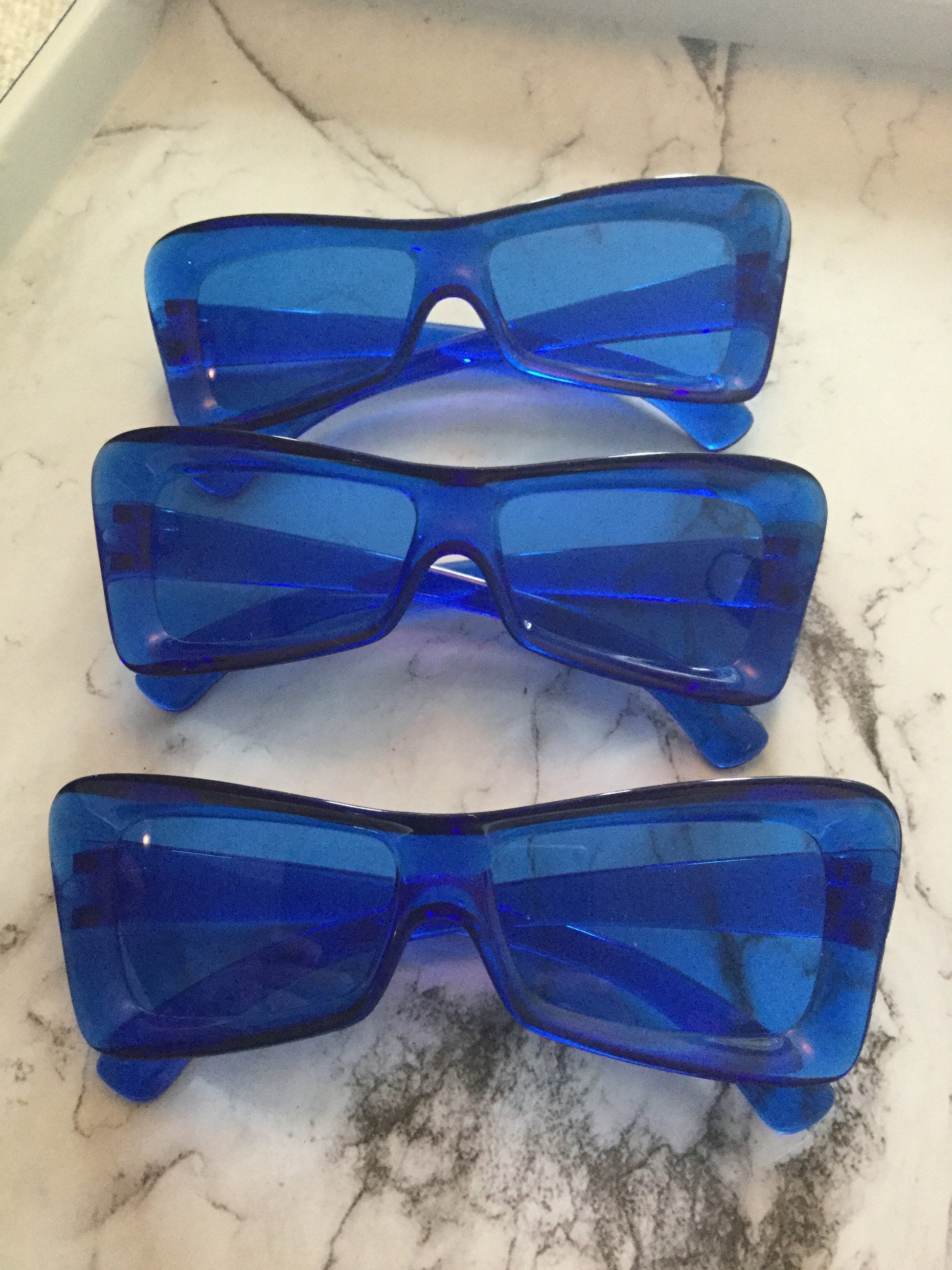 True vintage retro 1960s SOLFLEX Italy children’s BLUE sunglasses sun glasses