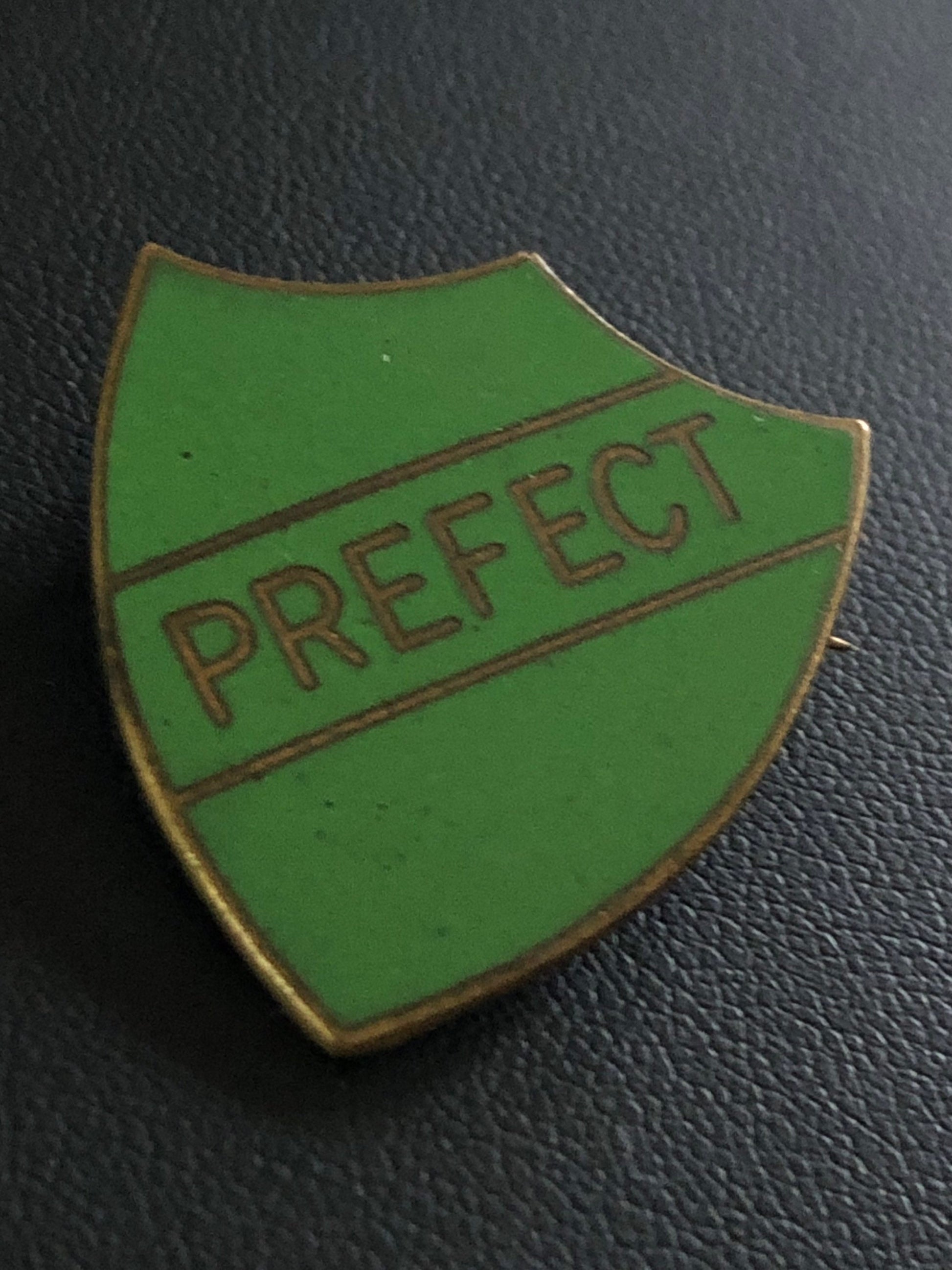 Vintage GREEN enamel PREFECT badge