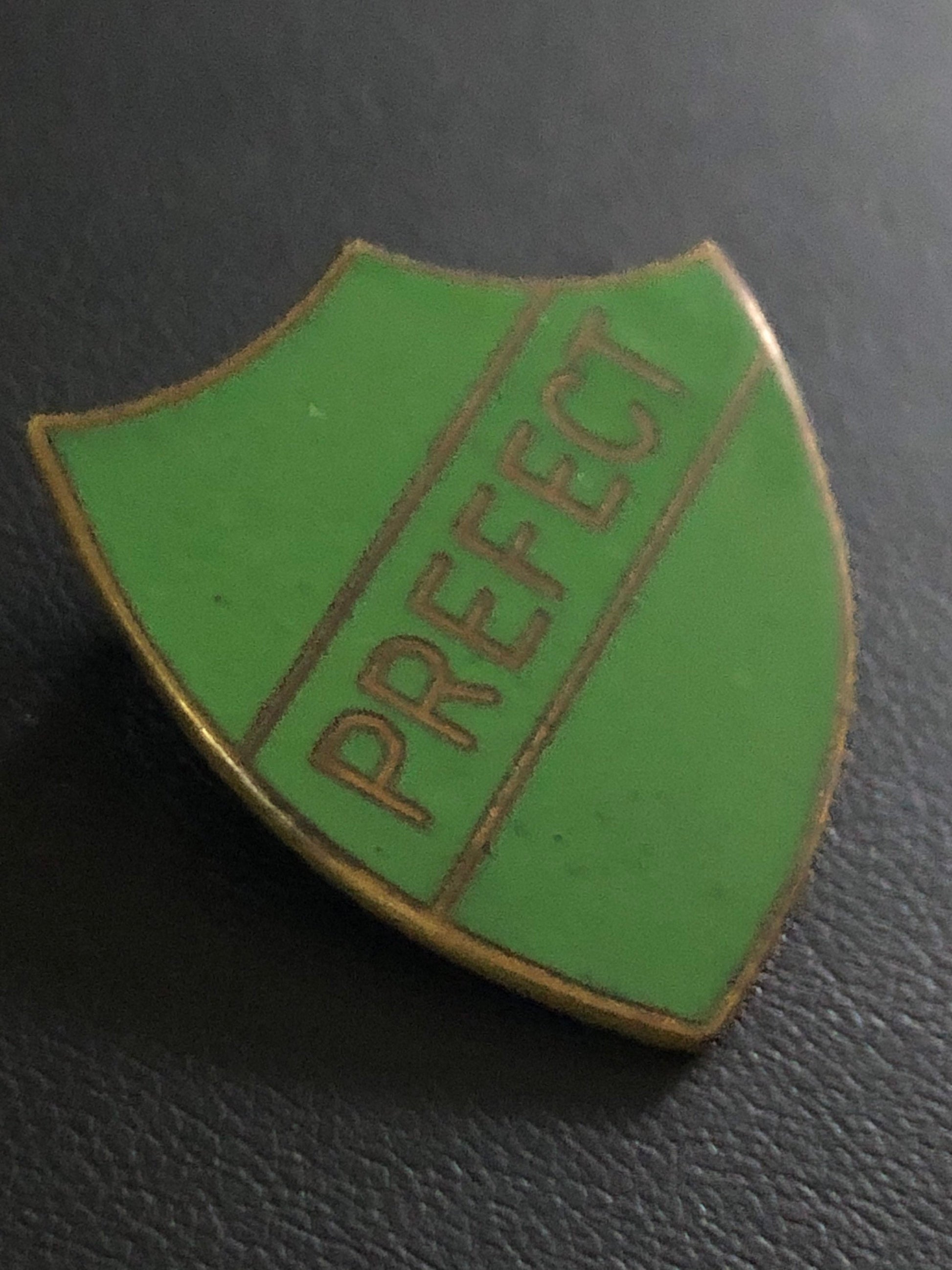 Vintage GREEN enamel PREFECT badge