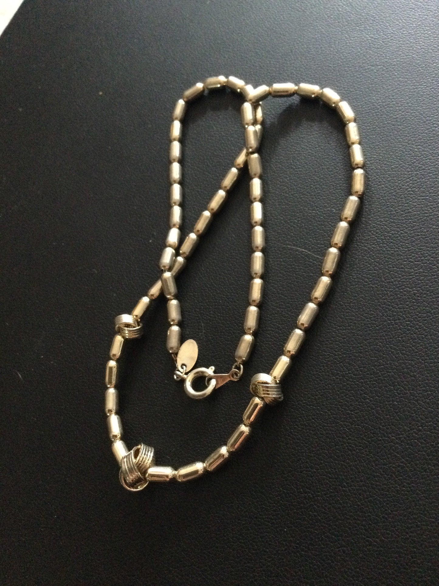 Signed CITATION beaded gold chain knot necklace