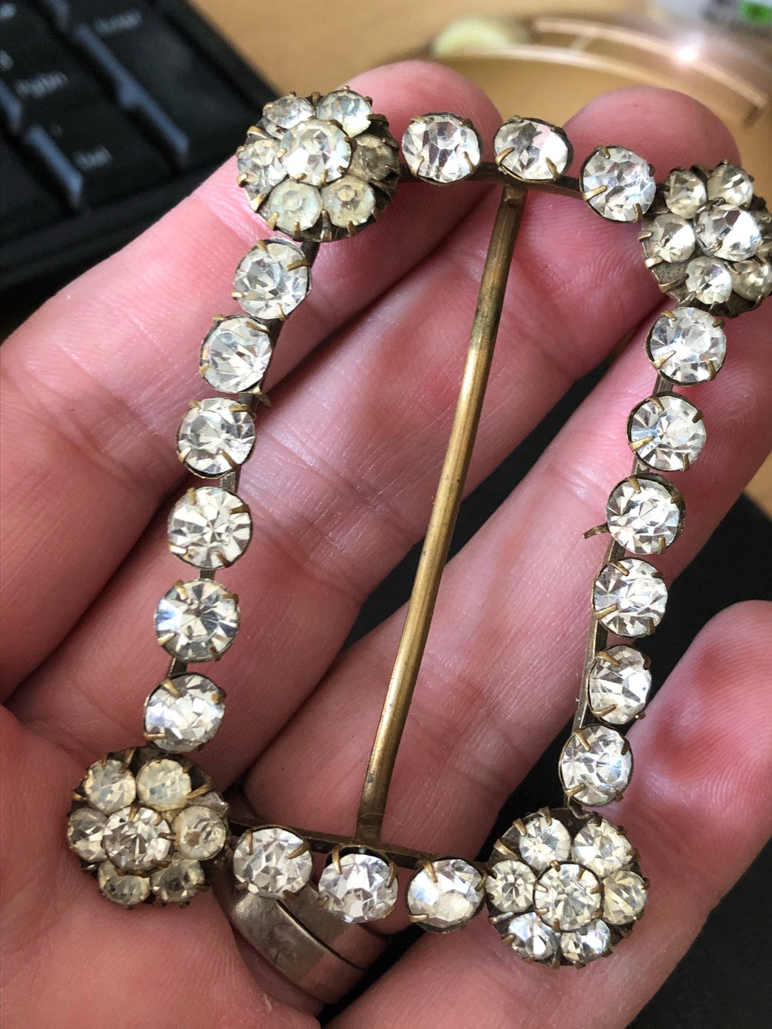 misshapen 6cm vintage antique rectangular Claw Set Clear Glass Diamante Belt Buckle paste rhinestone Bridal Wedding Sash Adornment Fitting