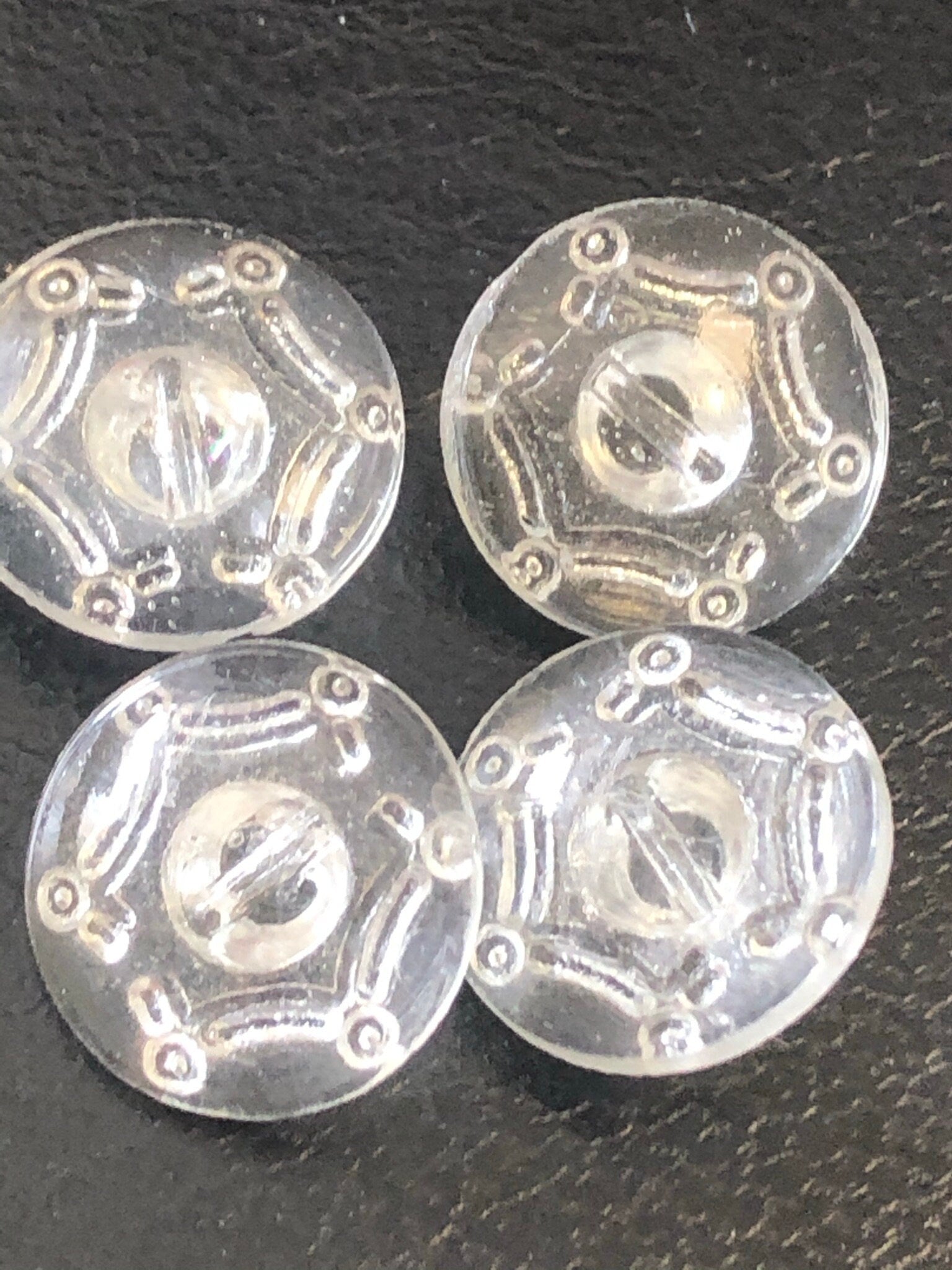 job lot 4 x 16mm medium Antique Clear Cut Glass Victorian Sewing Buttons