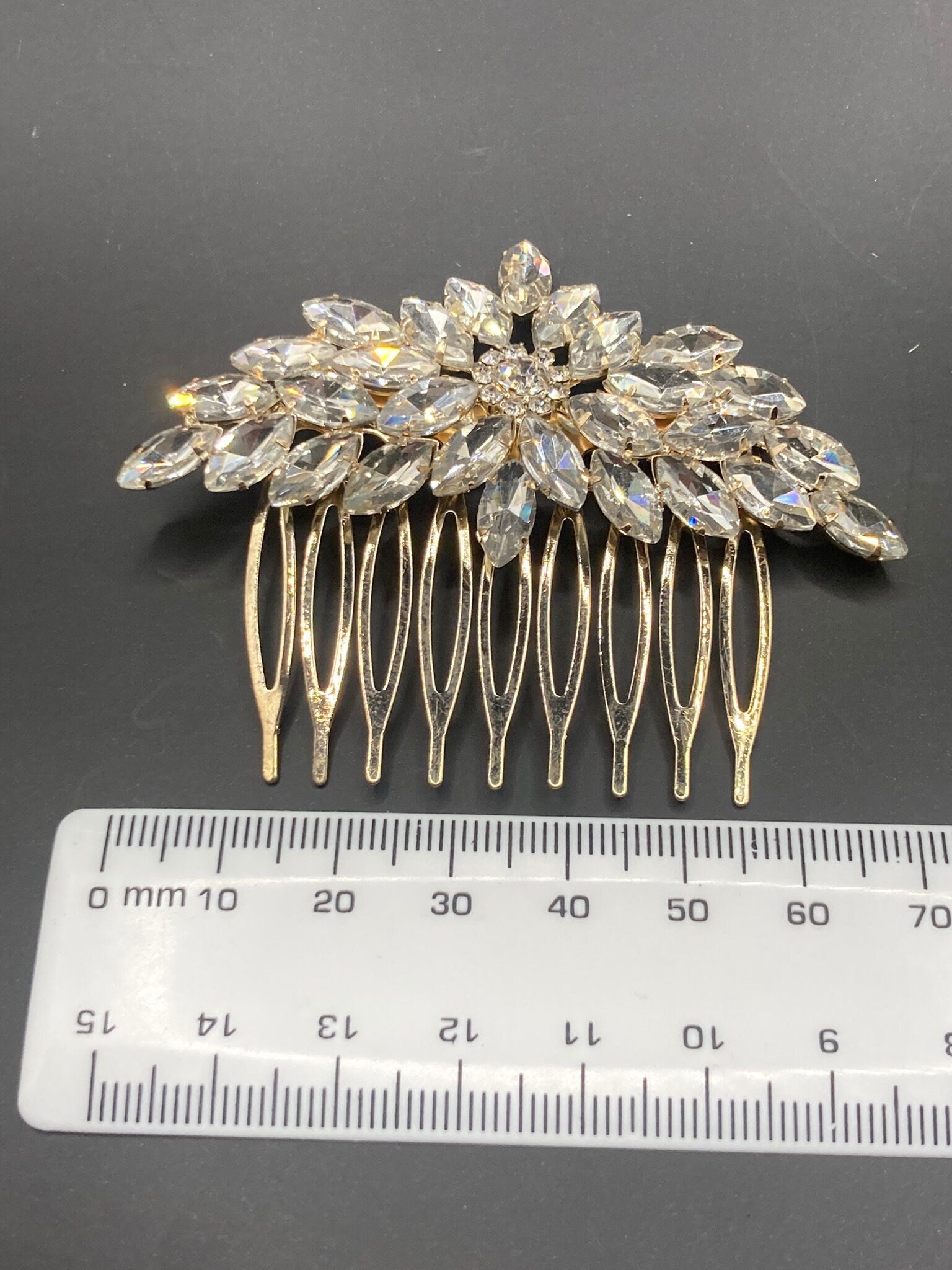 clear rhinestone paste diamanté crystal hair slide clip ideal bridal