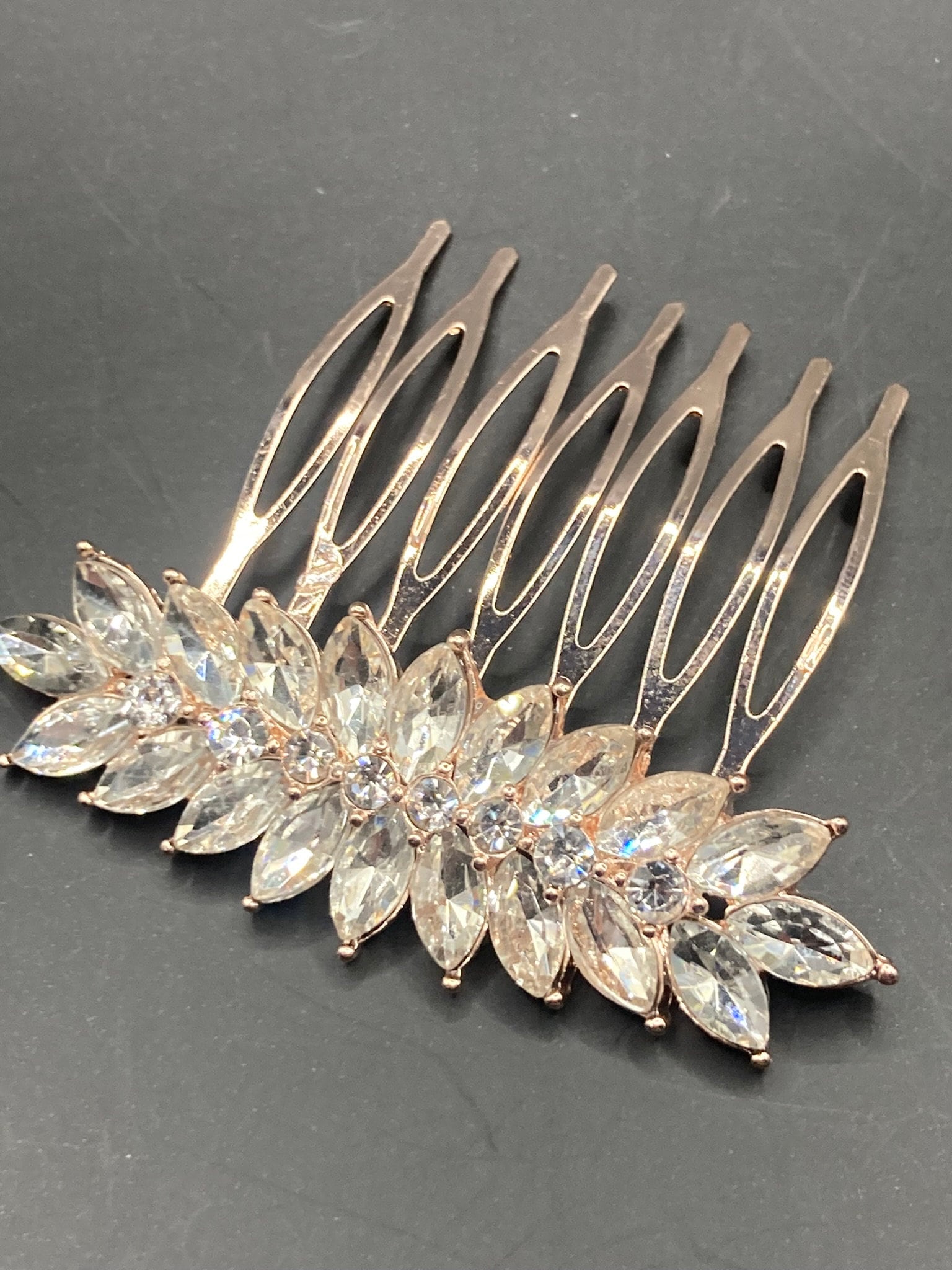 clear rhinestone paste diamanté crystal hair slide clip