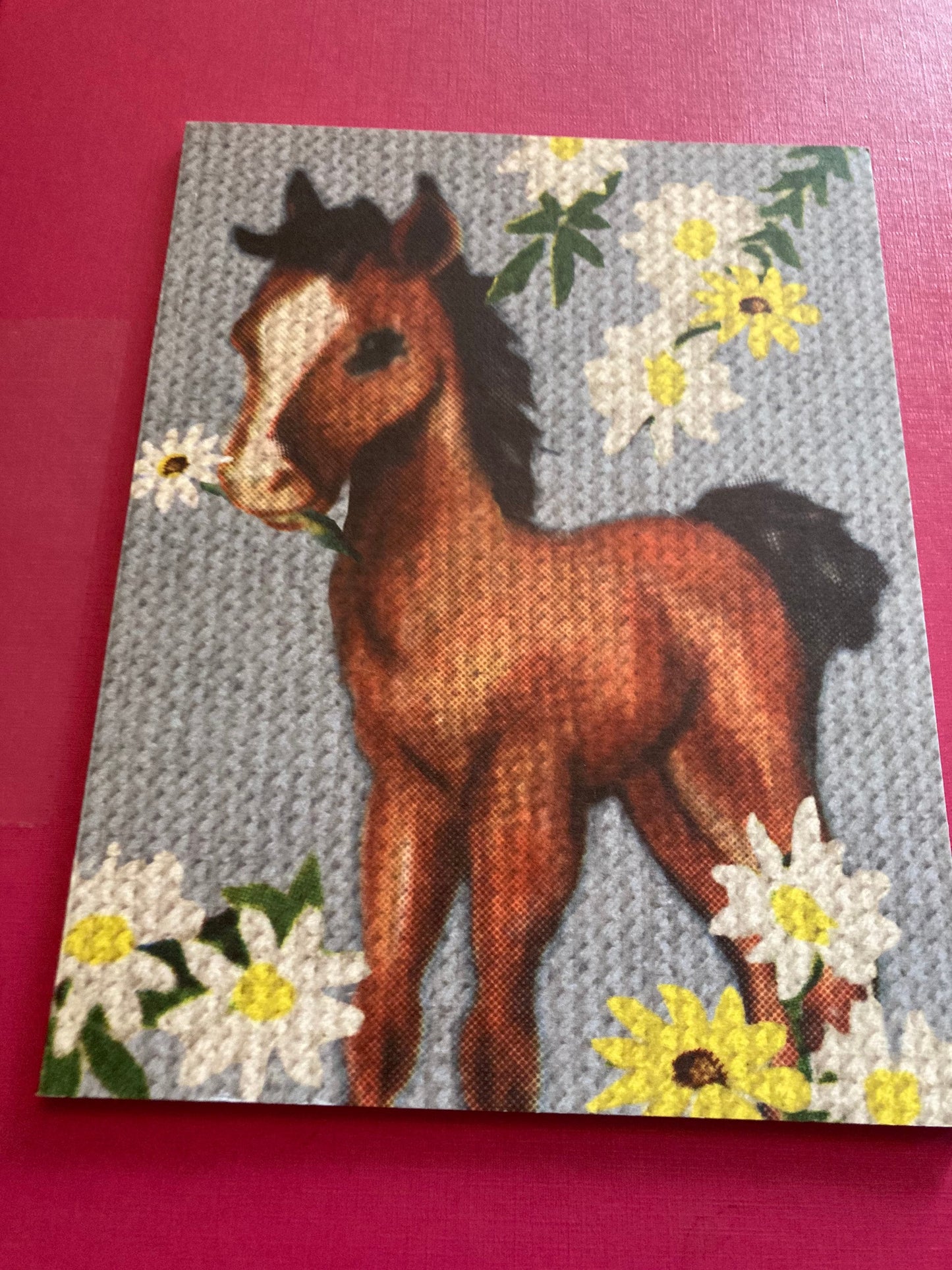 Note book book Cute pony horse 14 x 18cm Plain drawing book journal sketch book Retro Madame chalet kitsch Swiss vintage designs 24 pages