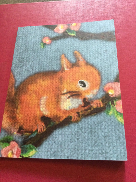 Note book book Cute squirrel 14 x 18cm Plain drawing book journal sketch book Retro Madame chalet kitsch Swiss vintage designs 24 pages