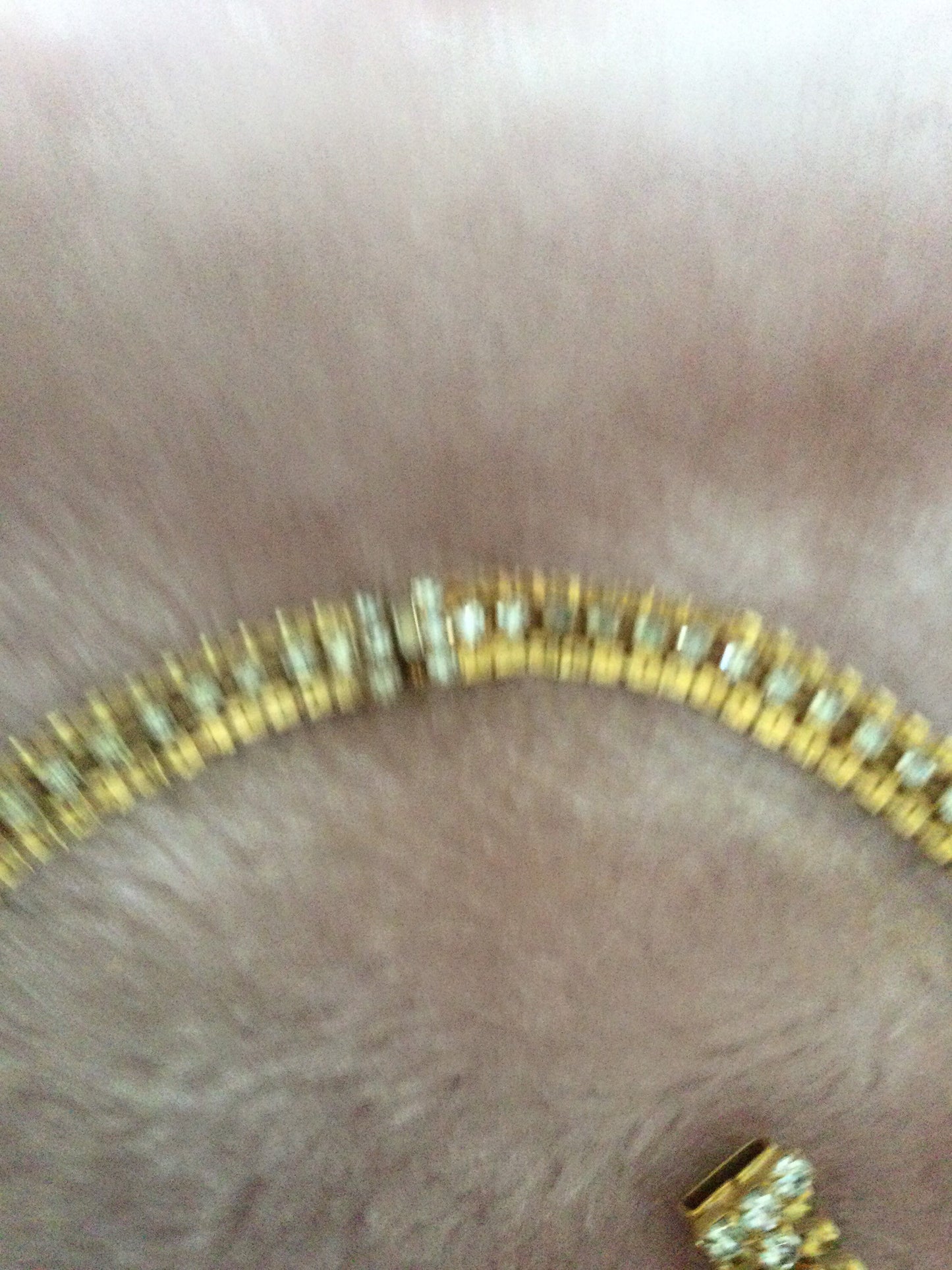 Vintage Gold plated modernist textured mesh gold chain and bracelet set diamanté