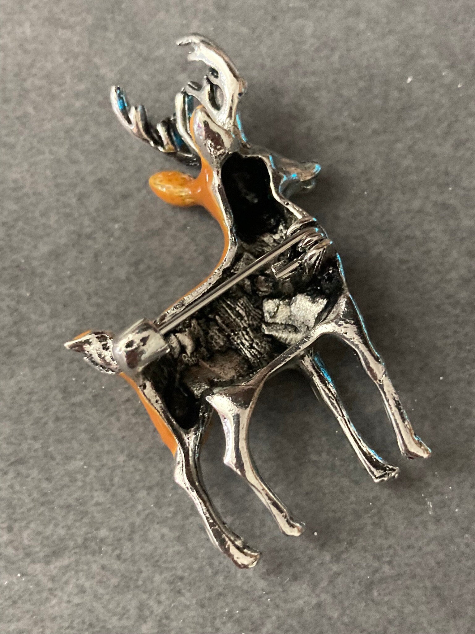 brown Enamel deer Fawn stag brooch woodland animal