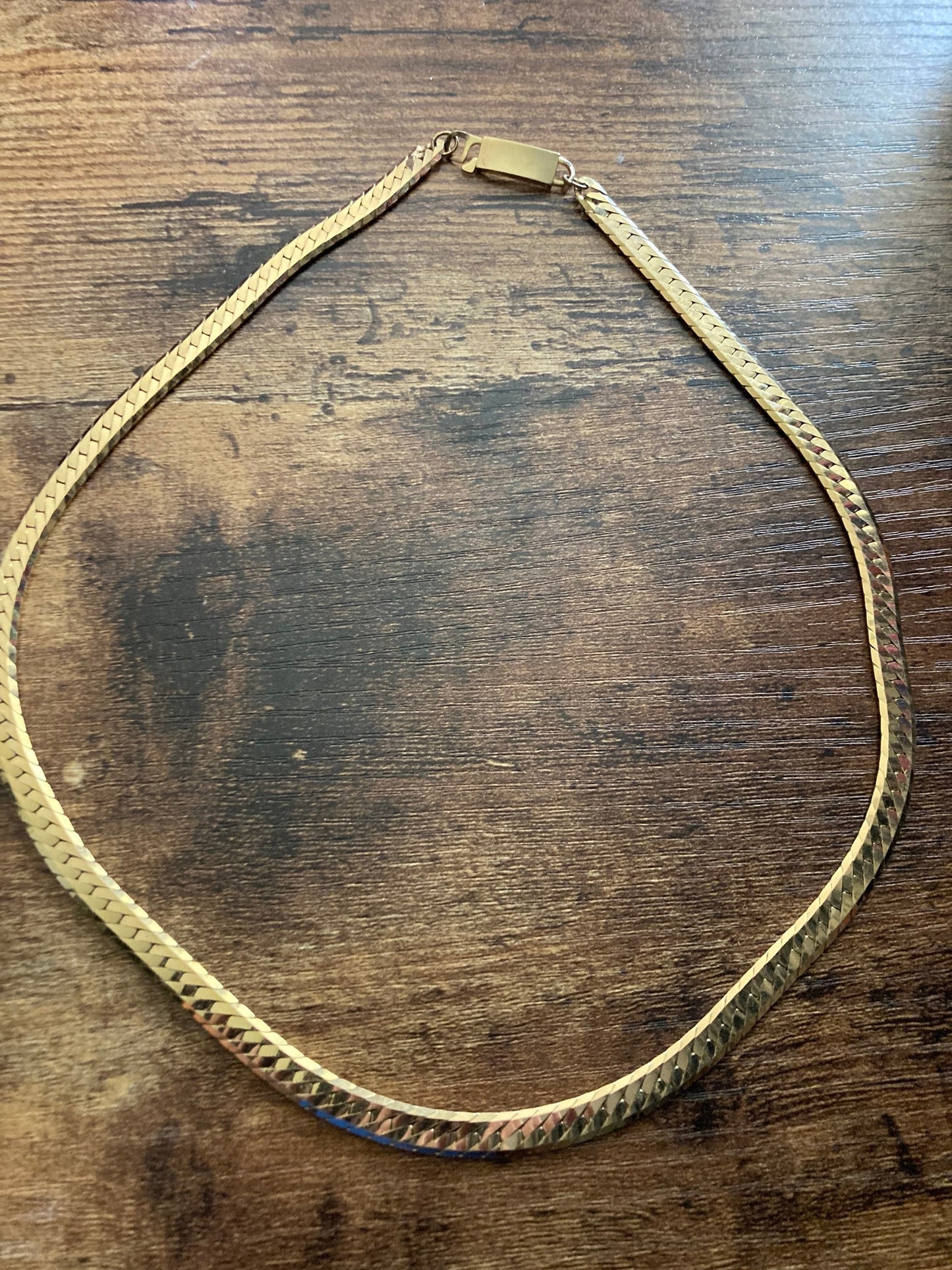 gold tone plated long length ornate chain necklace 50cm