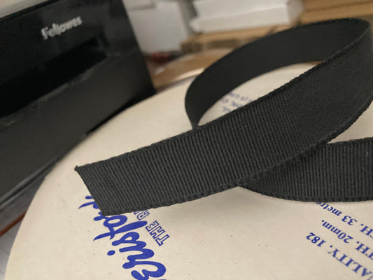 Per metre 20mm grosgrain black ribbon high quality vintage retro ribbon
