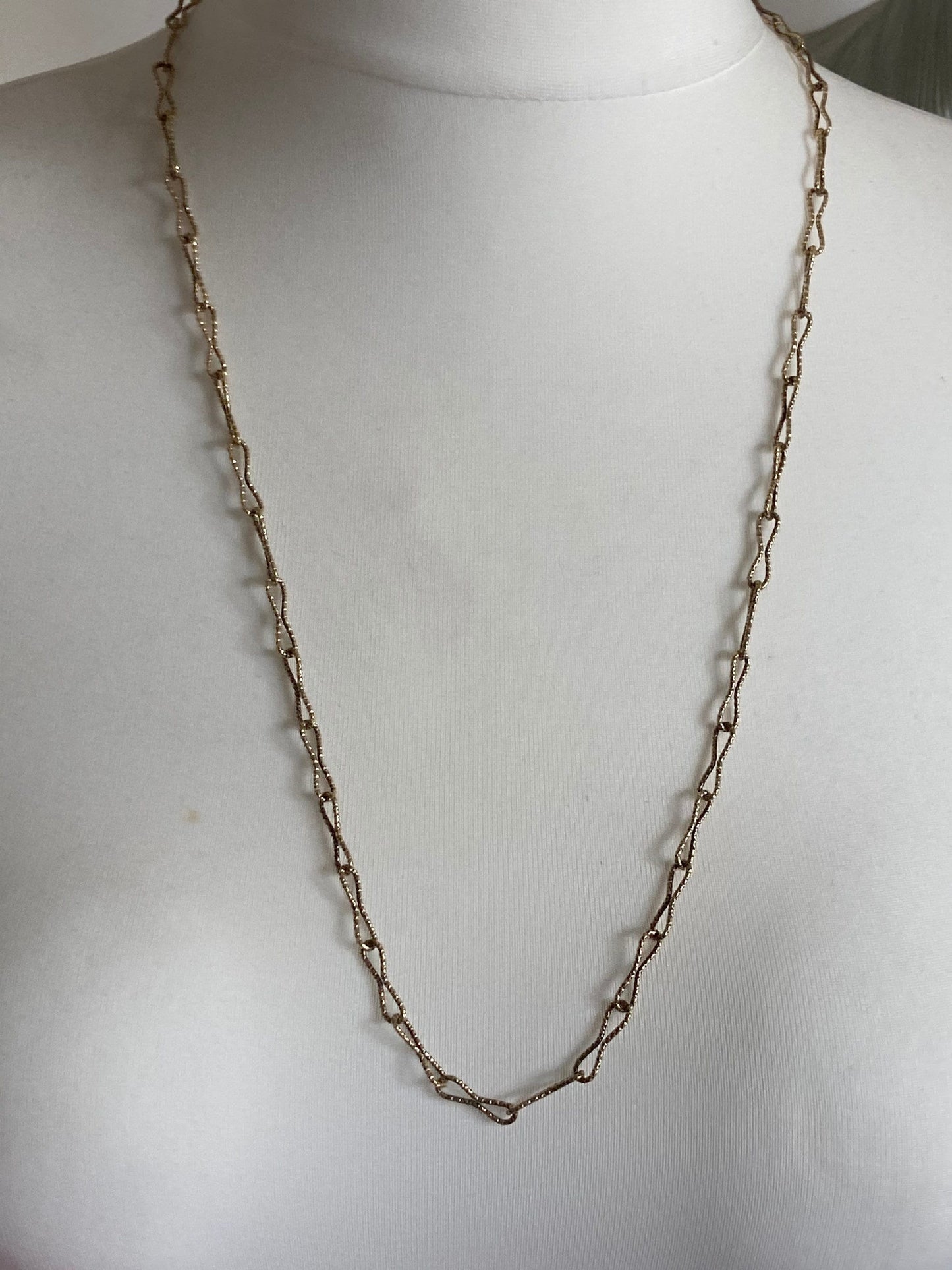 925 Sterling silver overlay 76cm long gold chain necklace 9.2 grams