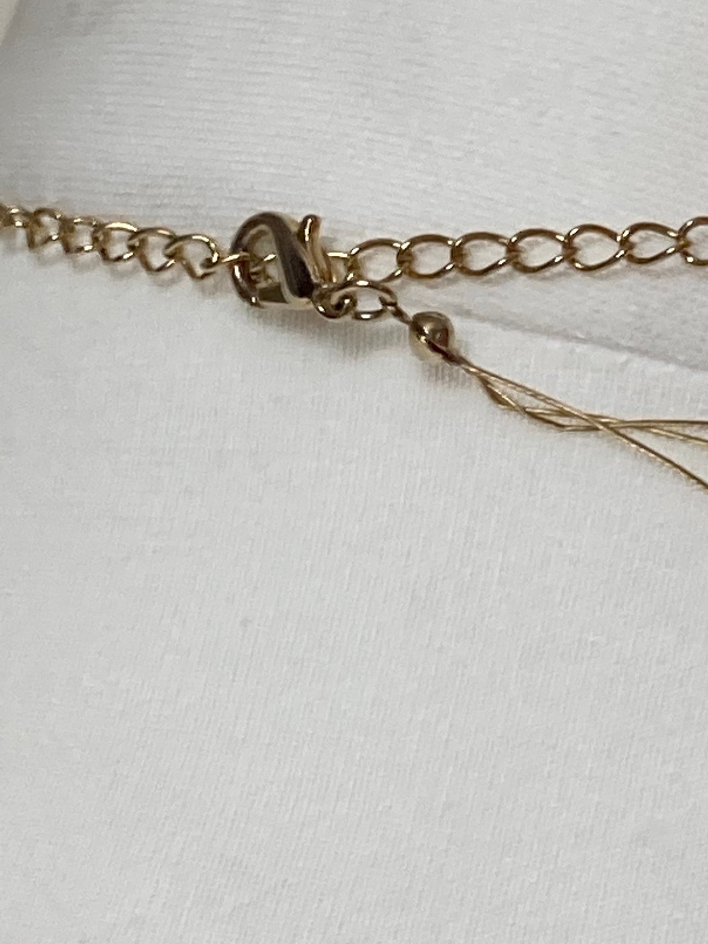 High end gold tone cream glass cabochon multi strand necklace