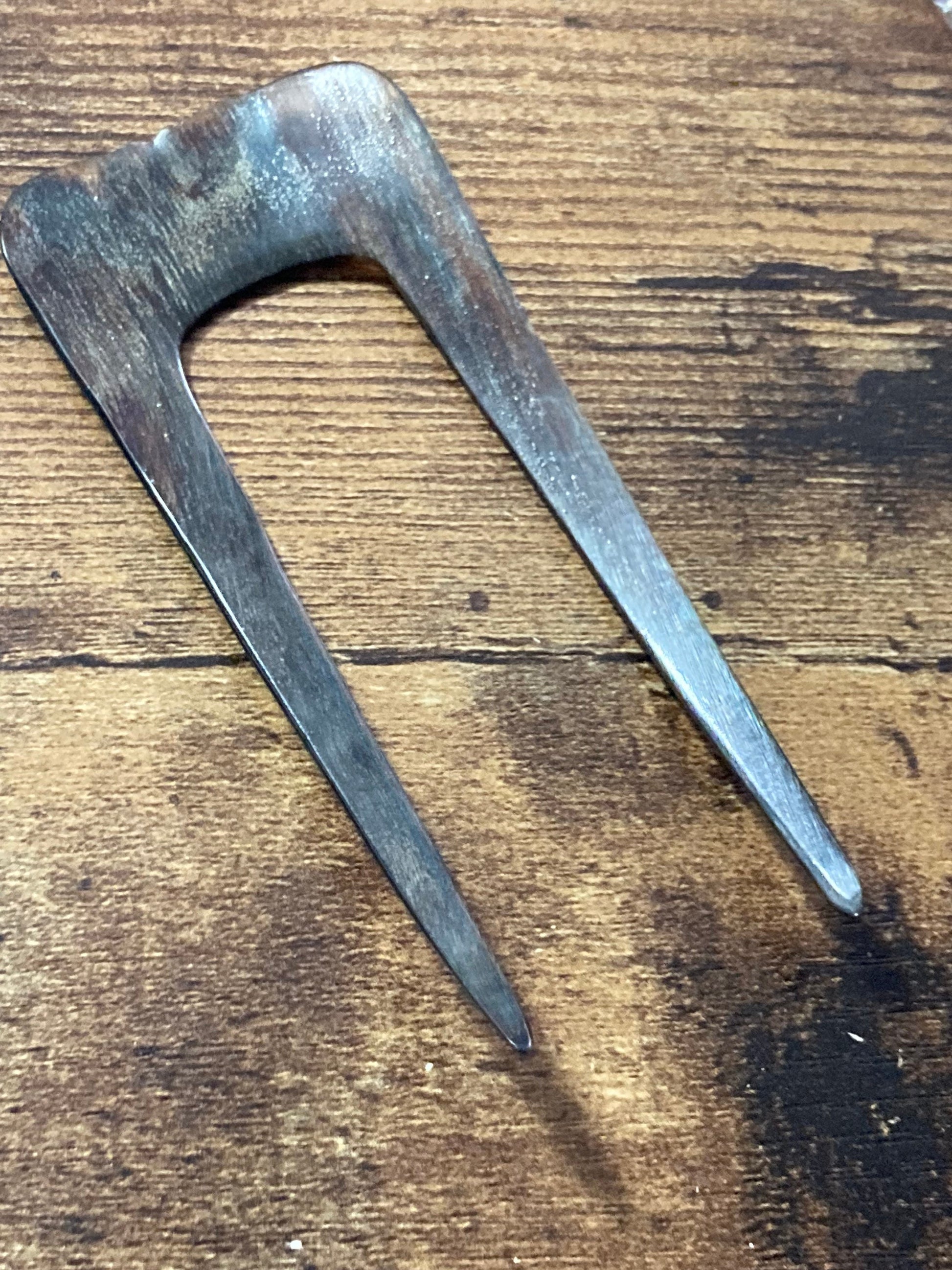 Antique Bone or Horn Cut Brown faux tortoiseshell Hair comb