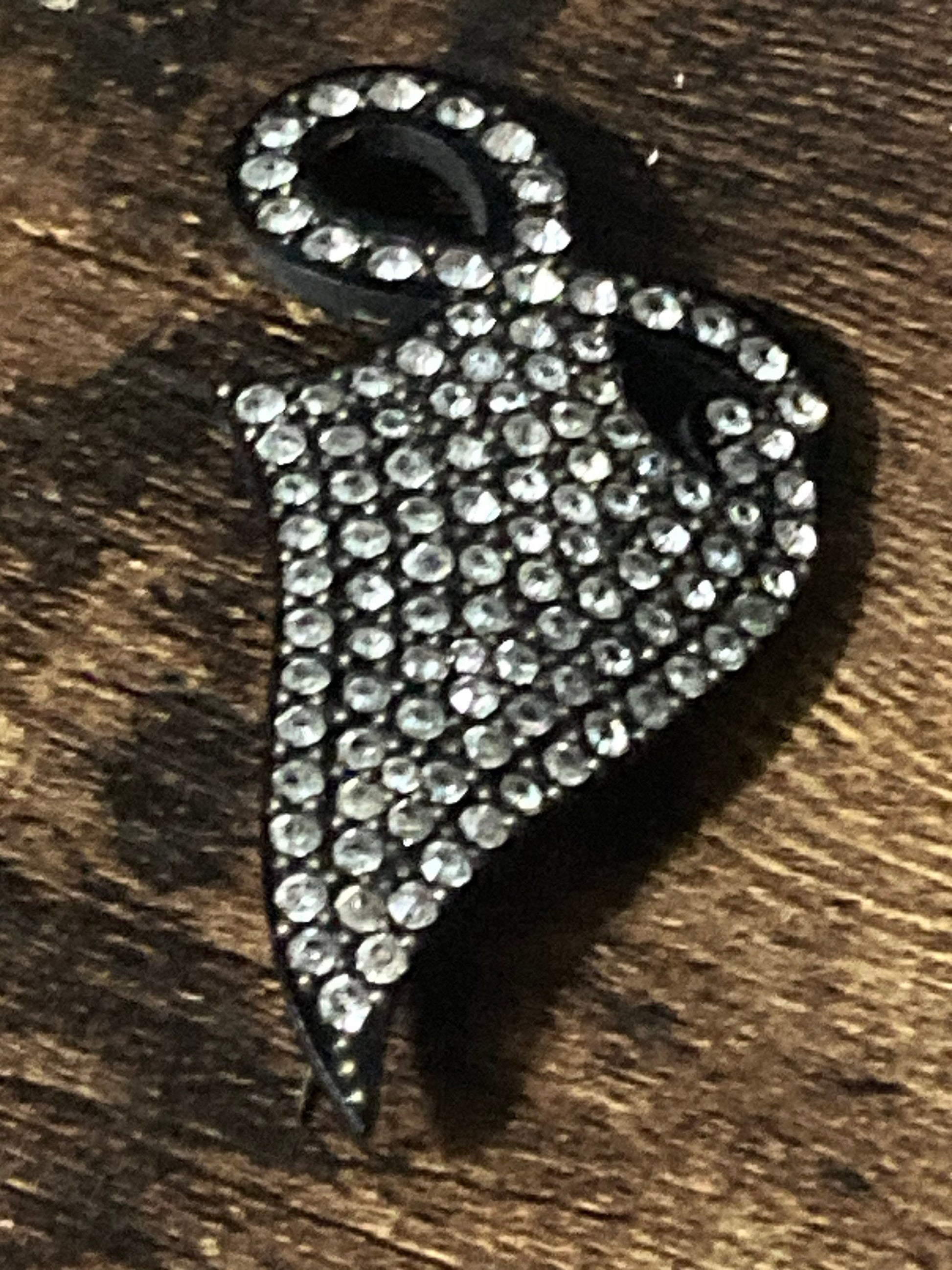 Art Deco hat flash pin diamante paste rhinestone early plastic or bakelite