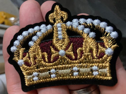 Iron On kings coronation royal crown Patch craft appliqué