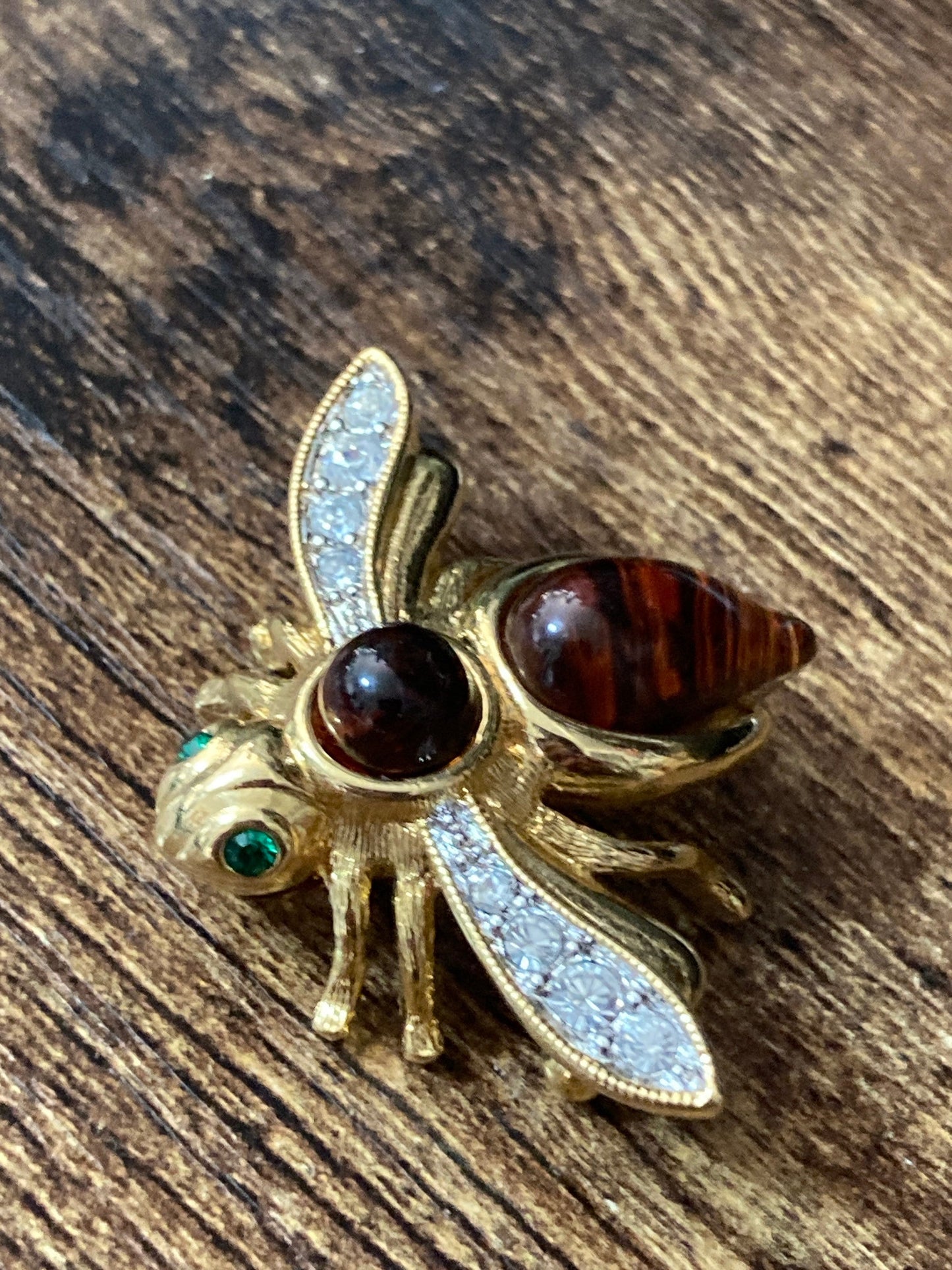 Joan rivers interchangeable gold plated diamanté bee brooch 10 colour inserts