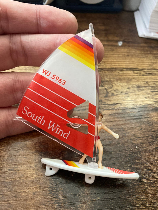 Retro windsurfer windsurfing cake topper plastic
