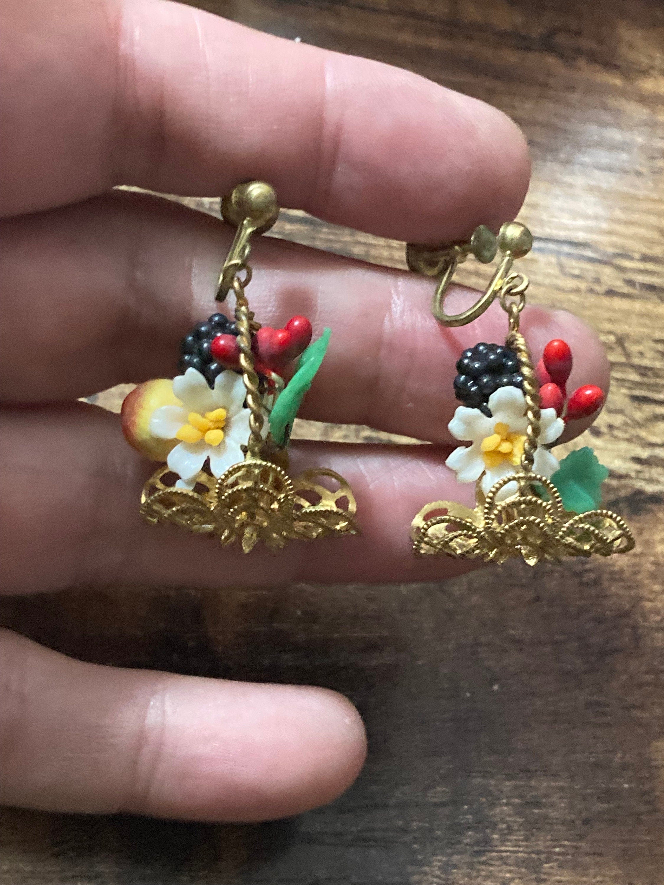 Rarest 1980s Givenchy Fruit Salad Earrings : r/jewelry