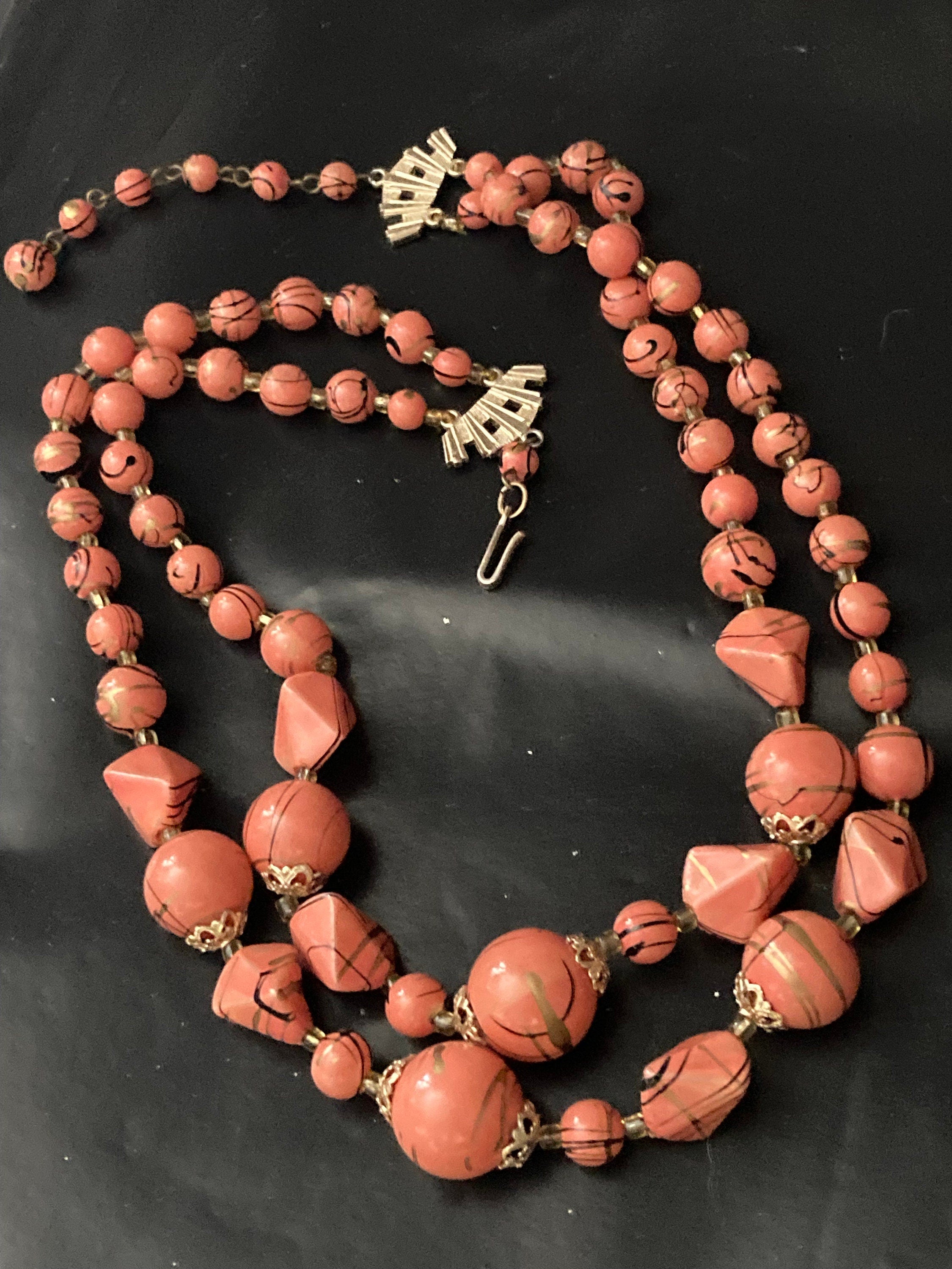 Vintage/Antique 18ct Gold & Hand Cut Red Coral Bead Double Strand Neck –  Blue Cherry Antiques