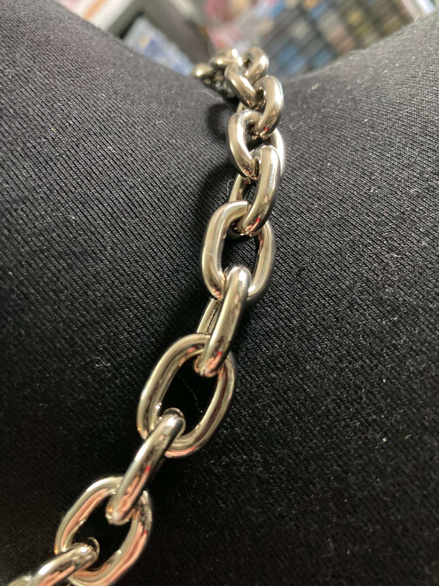 true vintage 90s pristine 46cm chunky silver plated layering thick cable chain necklace old shop stock