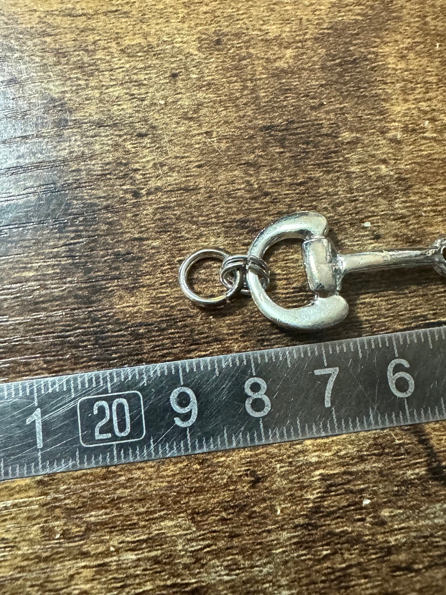 Vintage silver tone snaffle link stirrup chain link bracelet 18.5cm old shop stock mint condition