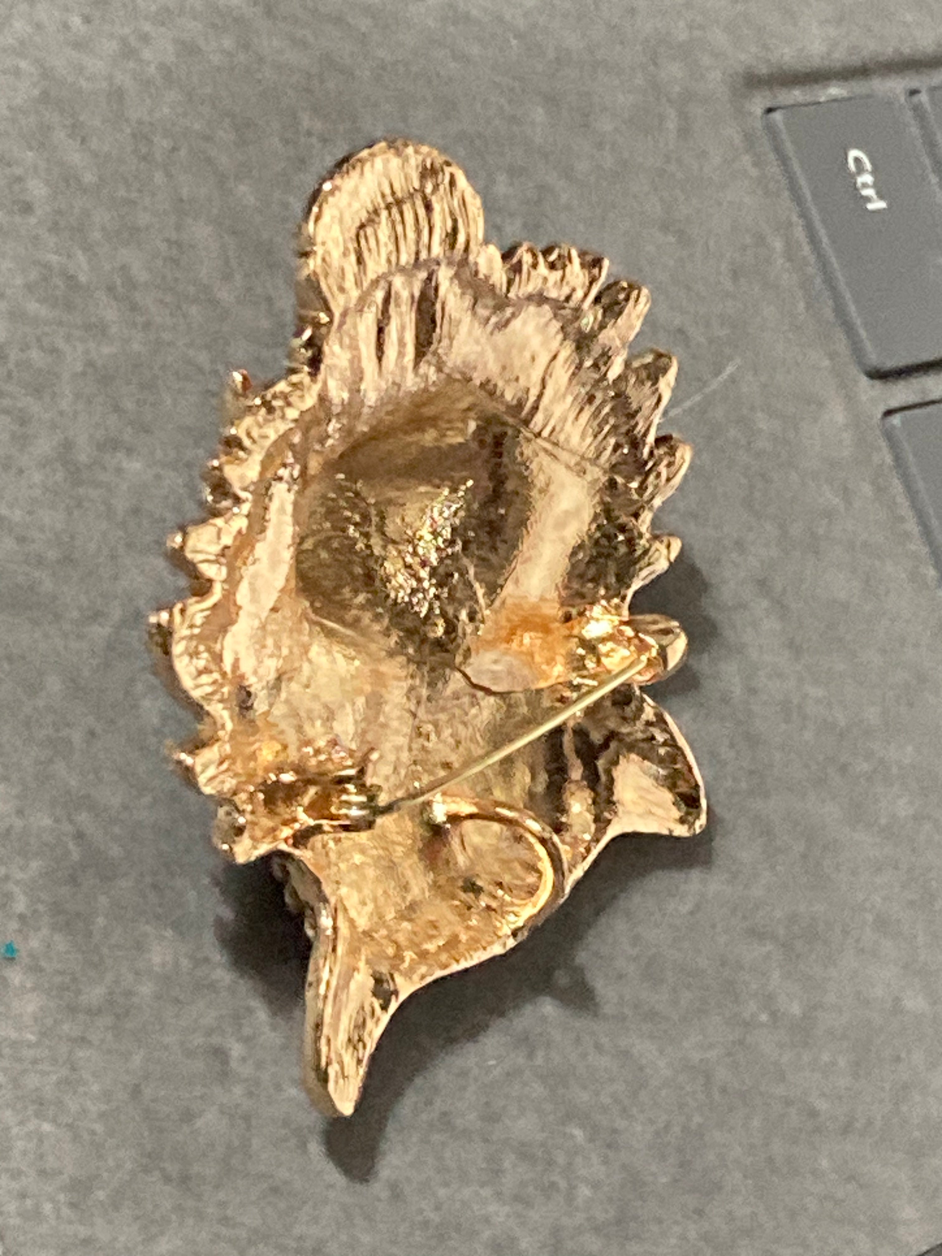 Diamanté tiger brooch