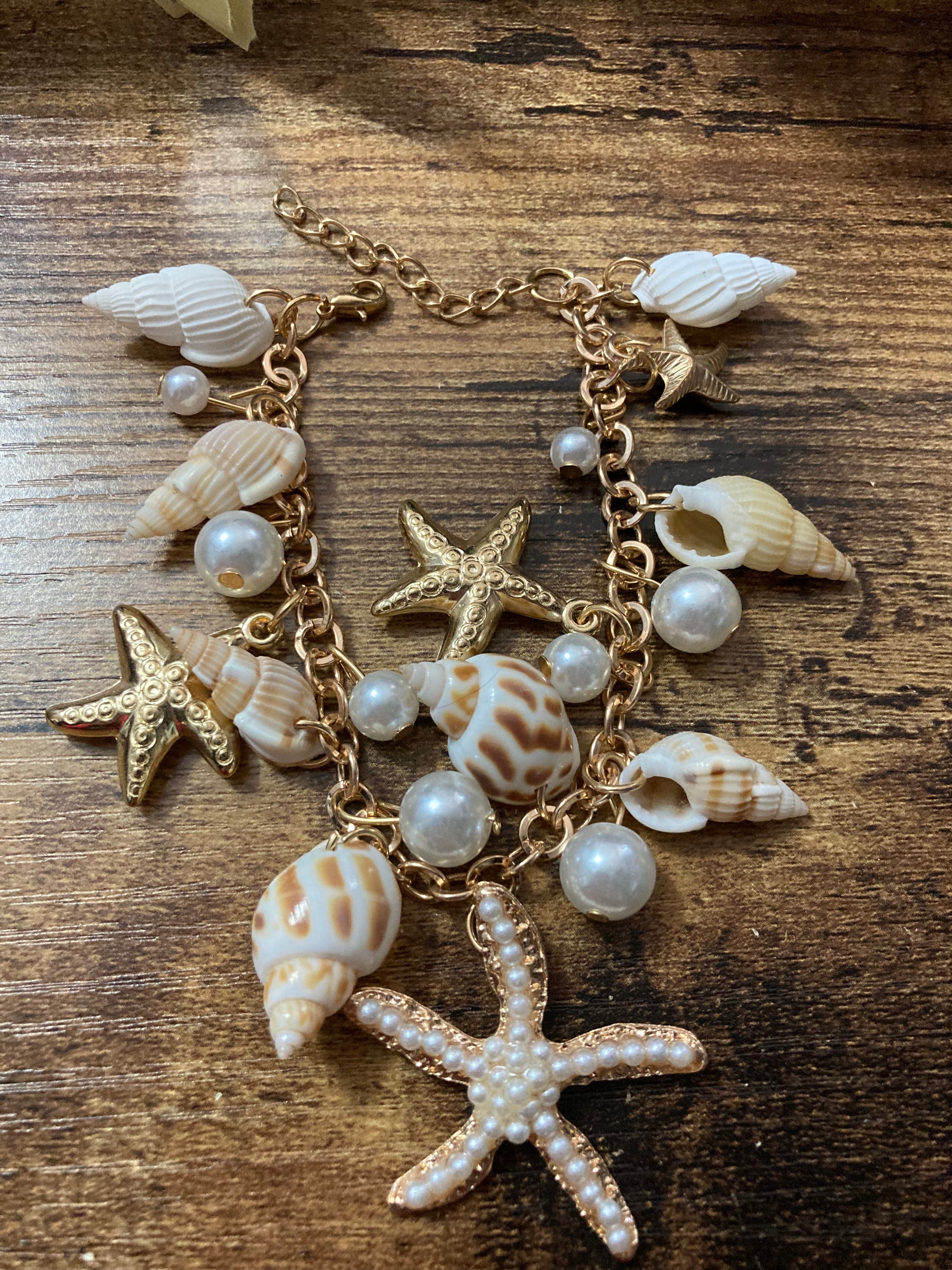 Pearl Charm Bracelet with Silver Chain