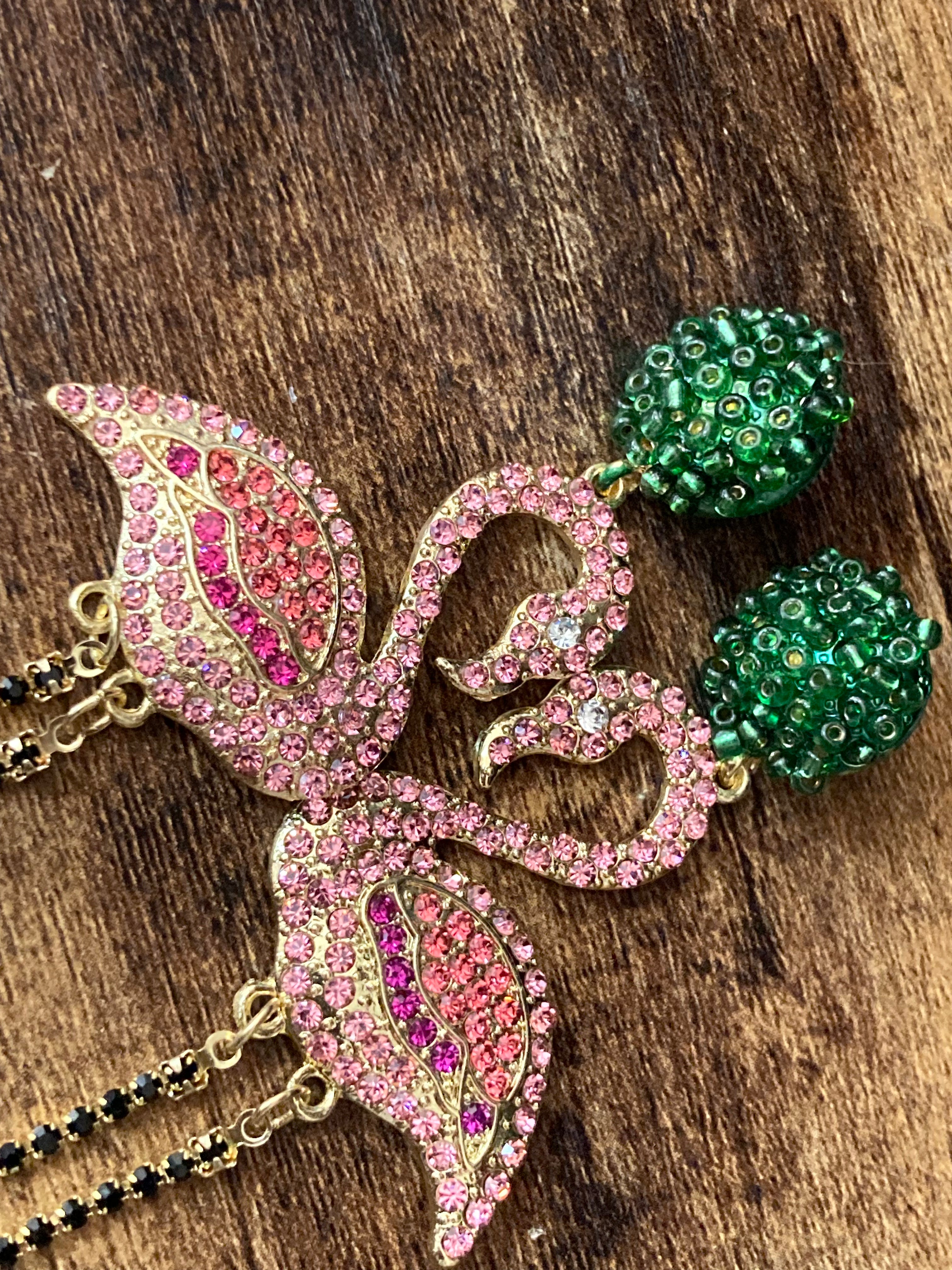 pink diamanté flamingo earrings