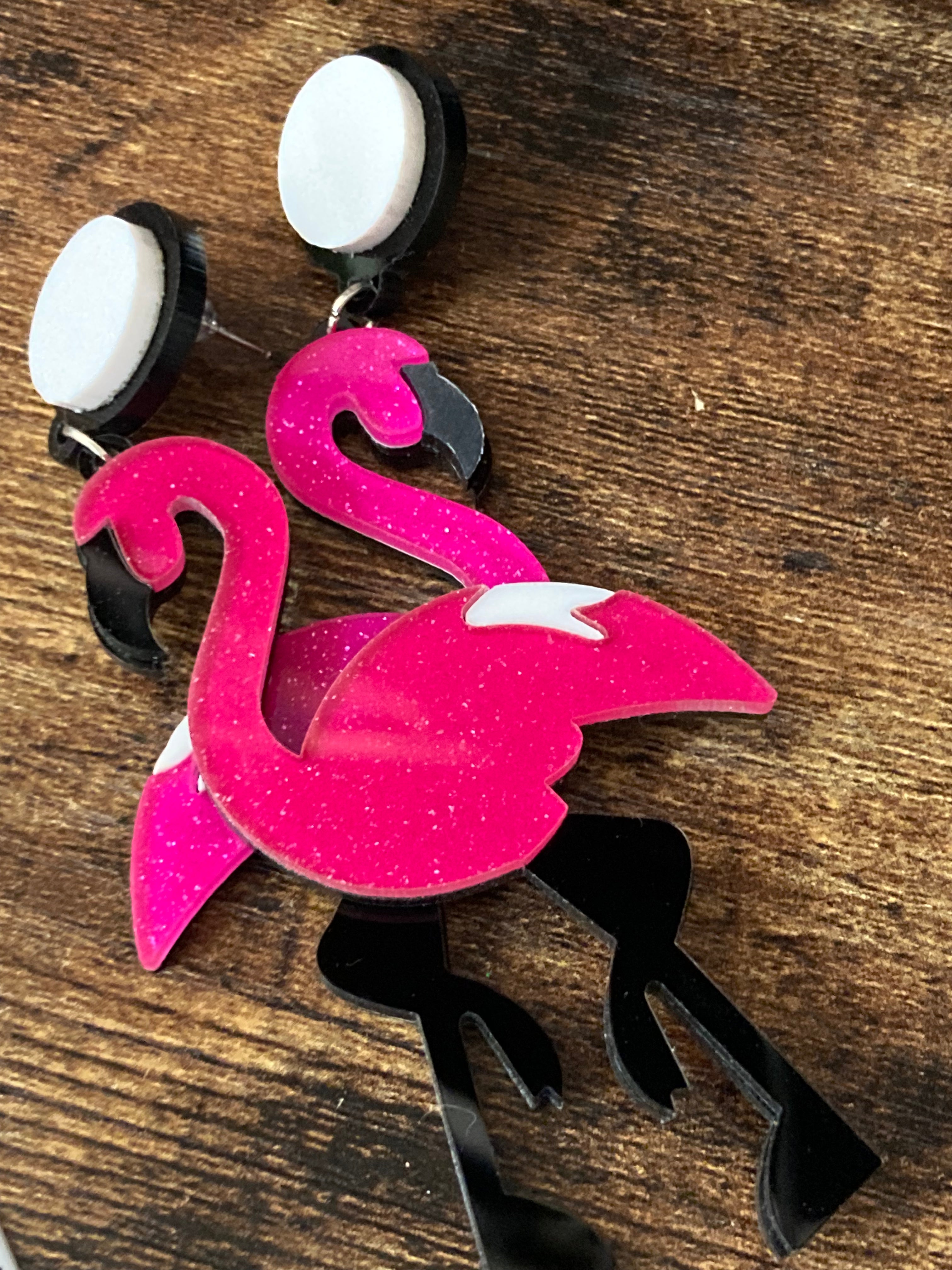 Oversized flamingo earrings acrylic